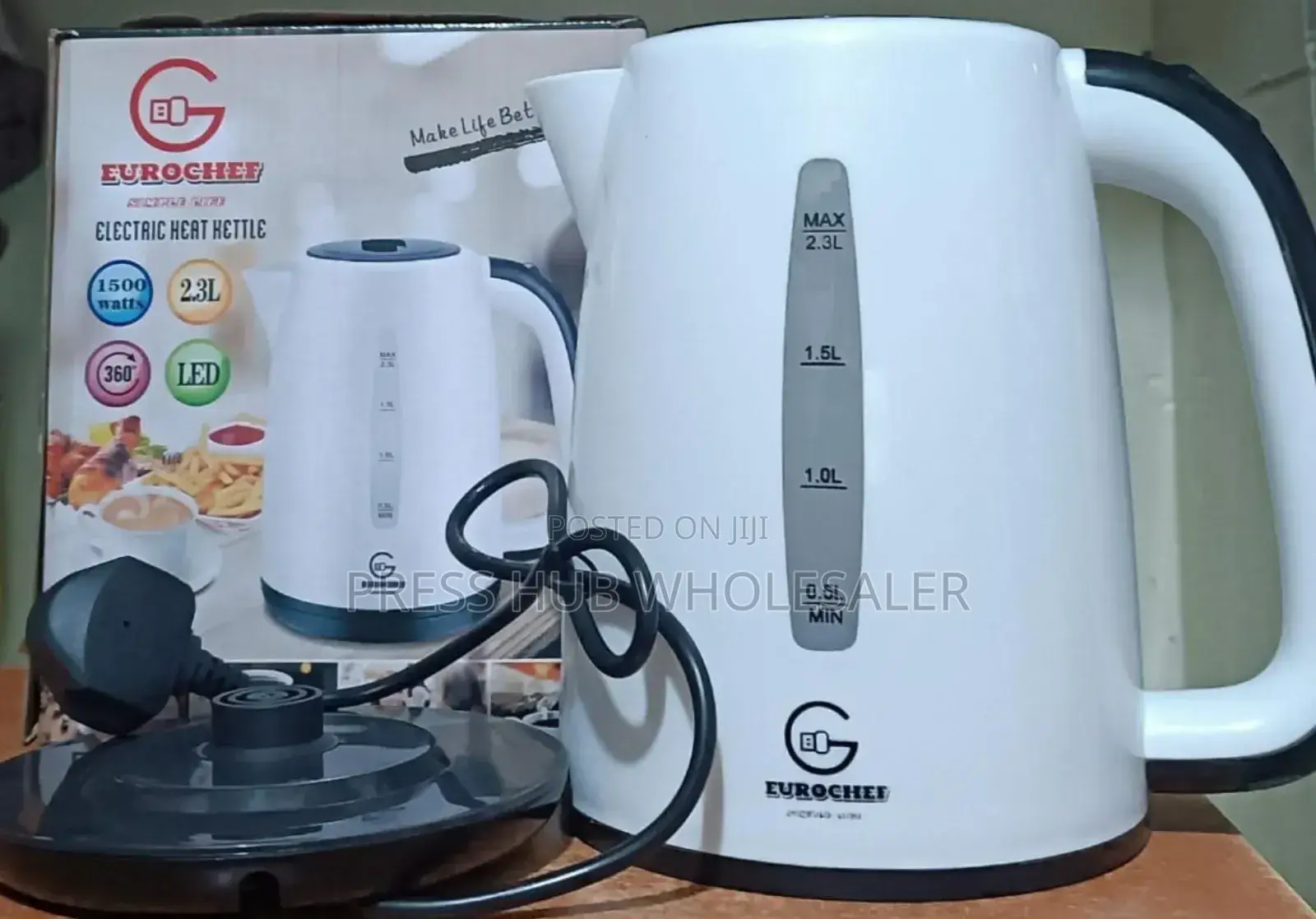 White Eurochef Electric Heat Kettle.