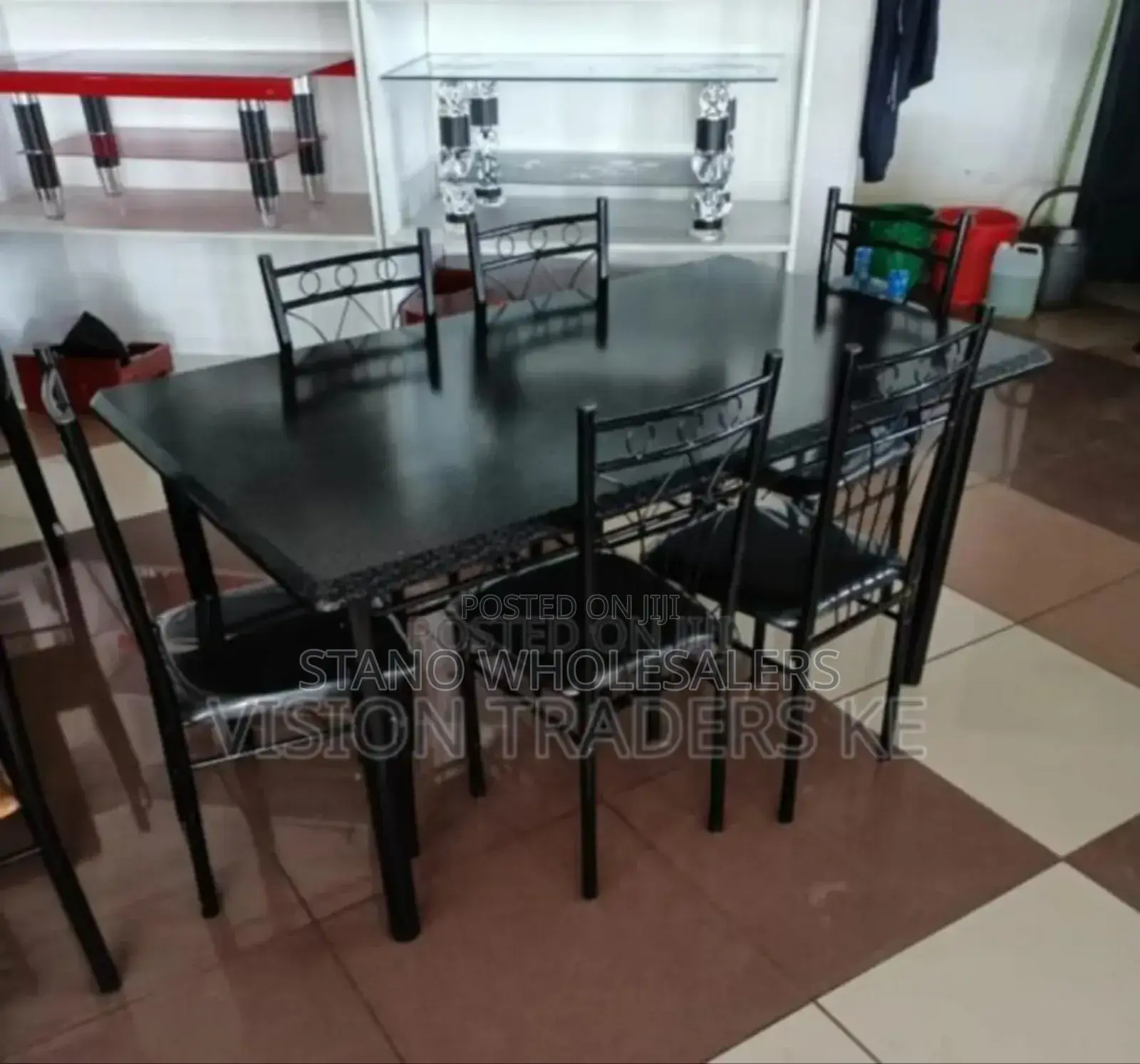 Colour Black- 6 Sitter Dinning Table.