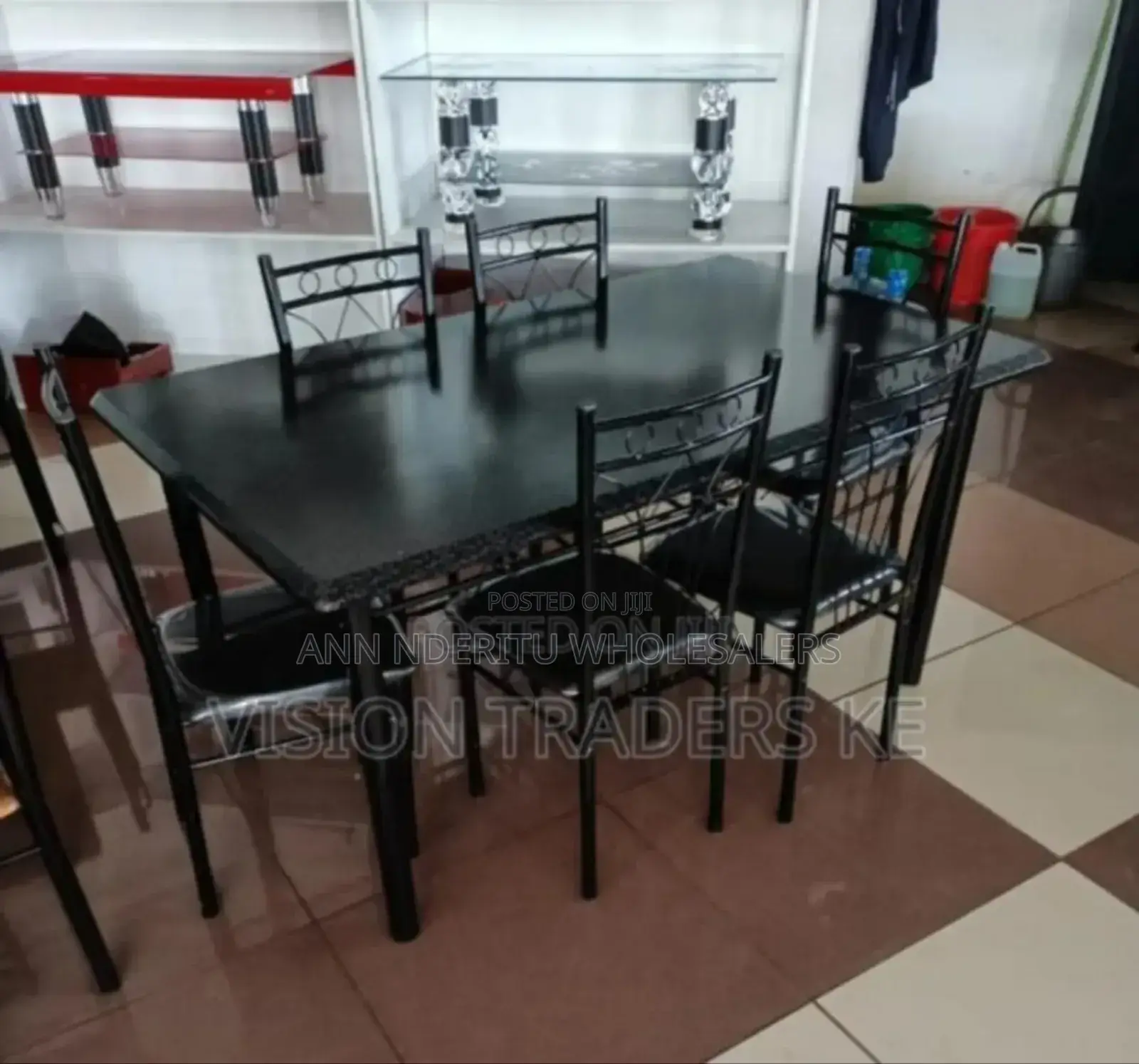 Colour Black- 6 Sitter Dinning Table.