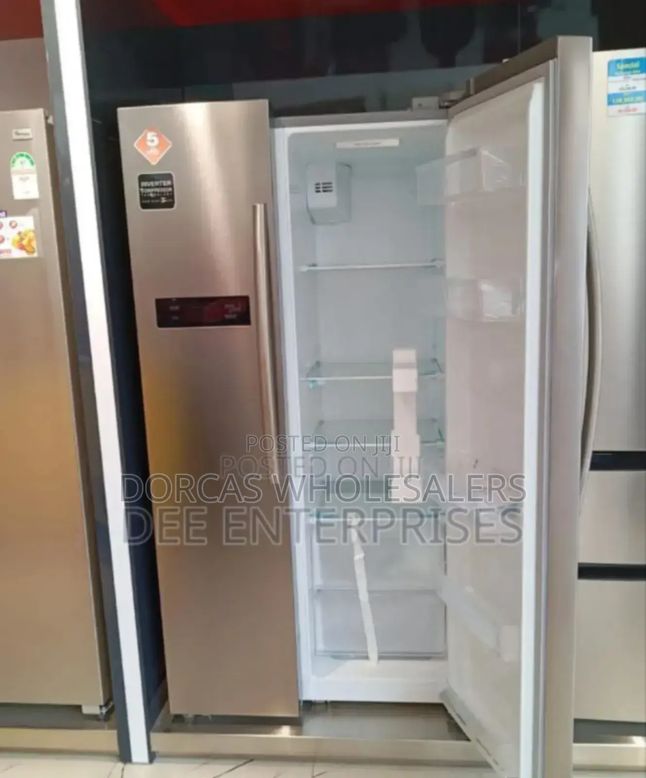 Colour Silver New -Ratmtons 430l Side to Side Fridge