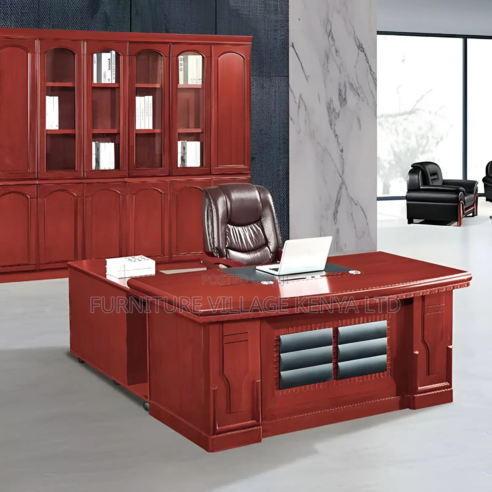 4.593ft Mahogany Executive Office Desk