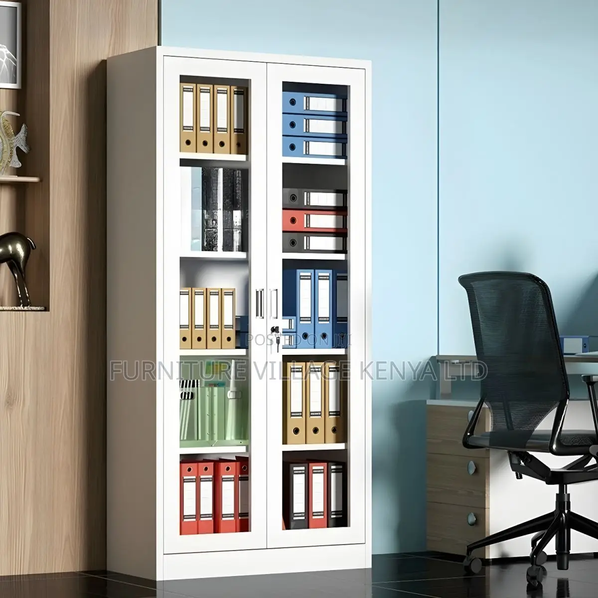 2-door Full Glass Office Cabinet
