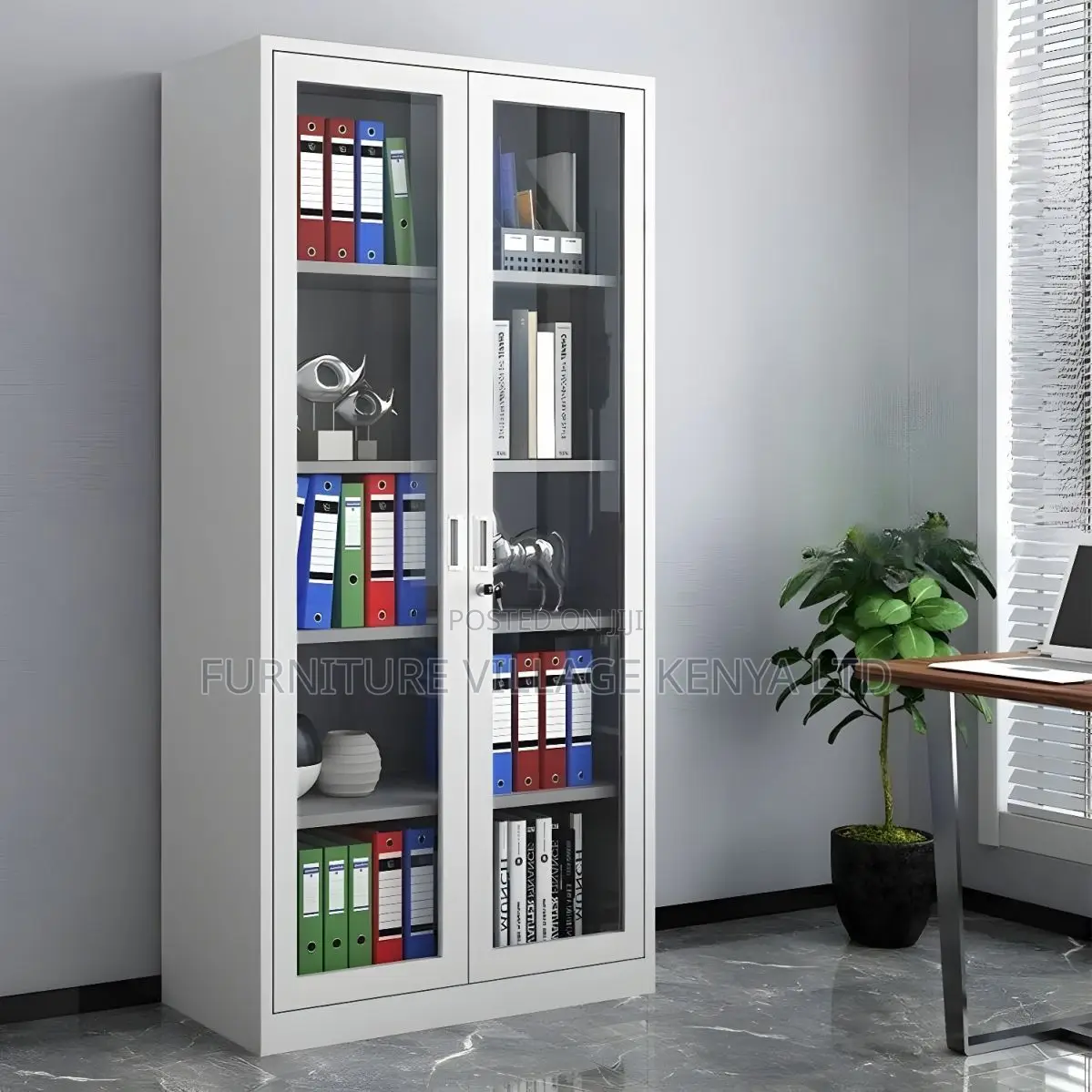 2-door Full Glass Office Cabinet