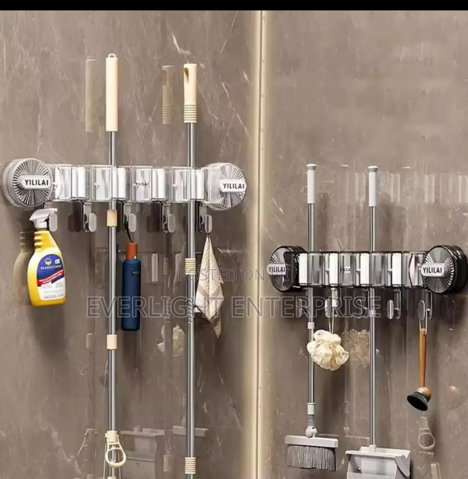 4 Holes Multipurpose Hooks Mop Hanger/Rack With Hanging Hooks