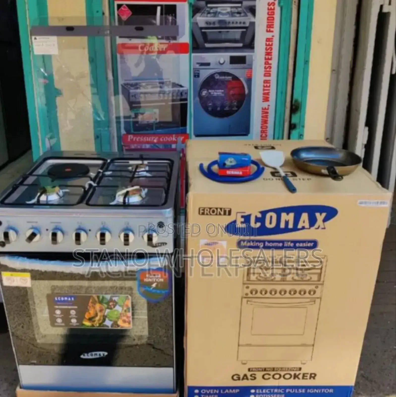 3gas 1electric Plate, and Oven Ecomax 60by60 Cooker. [✓