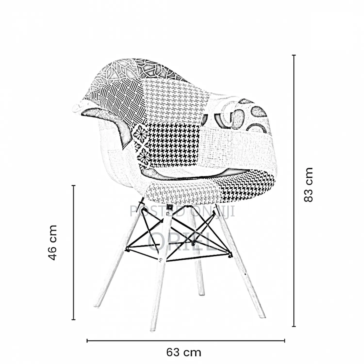 Eames Dining Chair : Patchwork Bucket Eames Chair