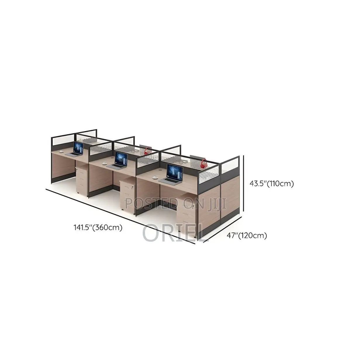 Office Workstation : Modern 6-way Office Workstation
