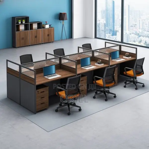Office Workstation : Modern 6-way Office Workstation