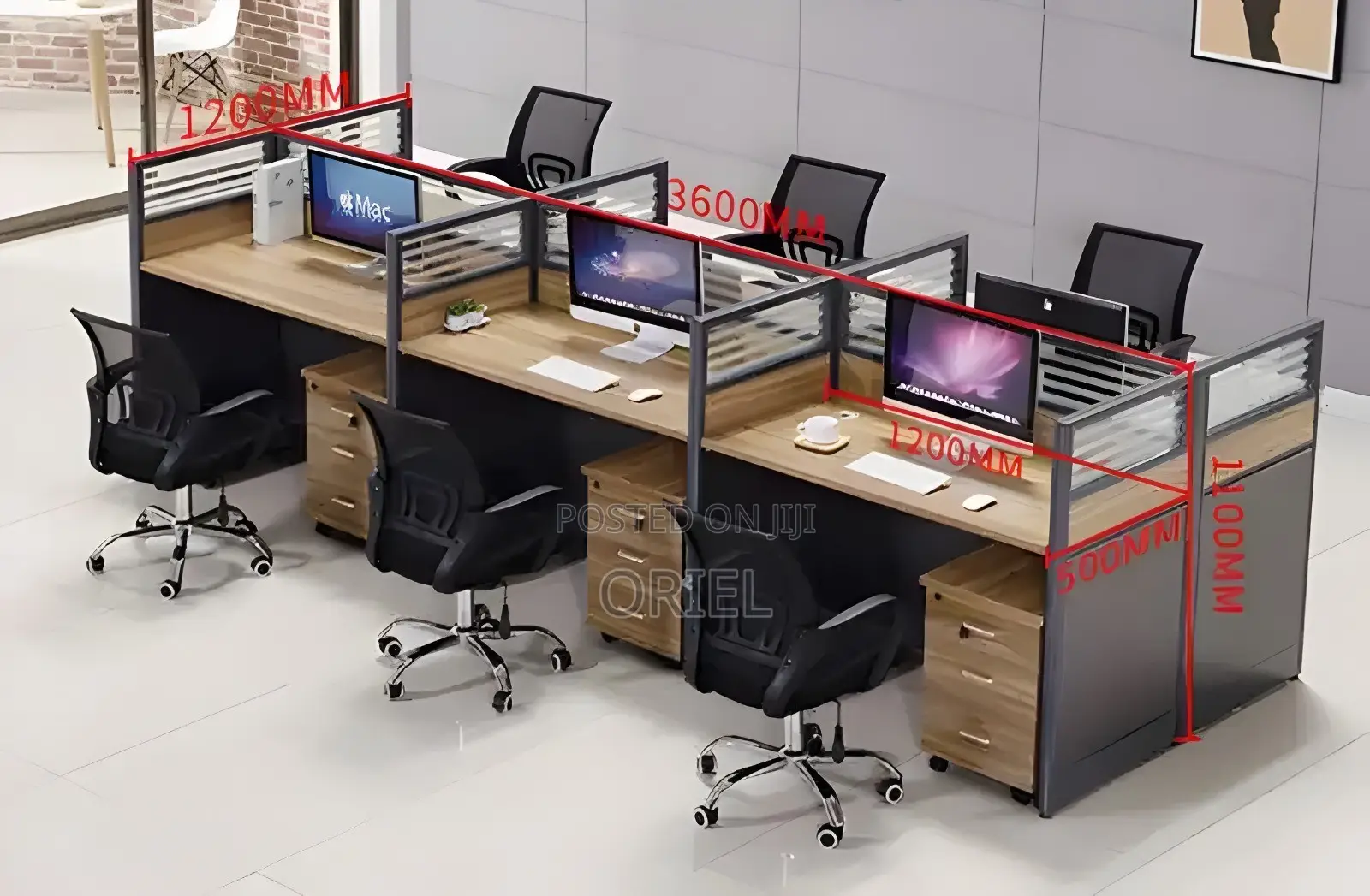 Office Workstation : Modern 6-way Office Workstation