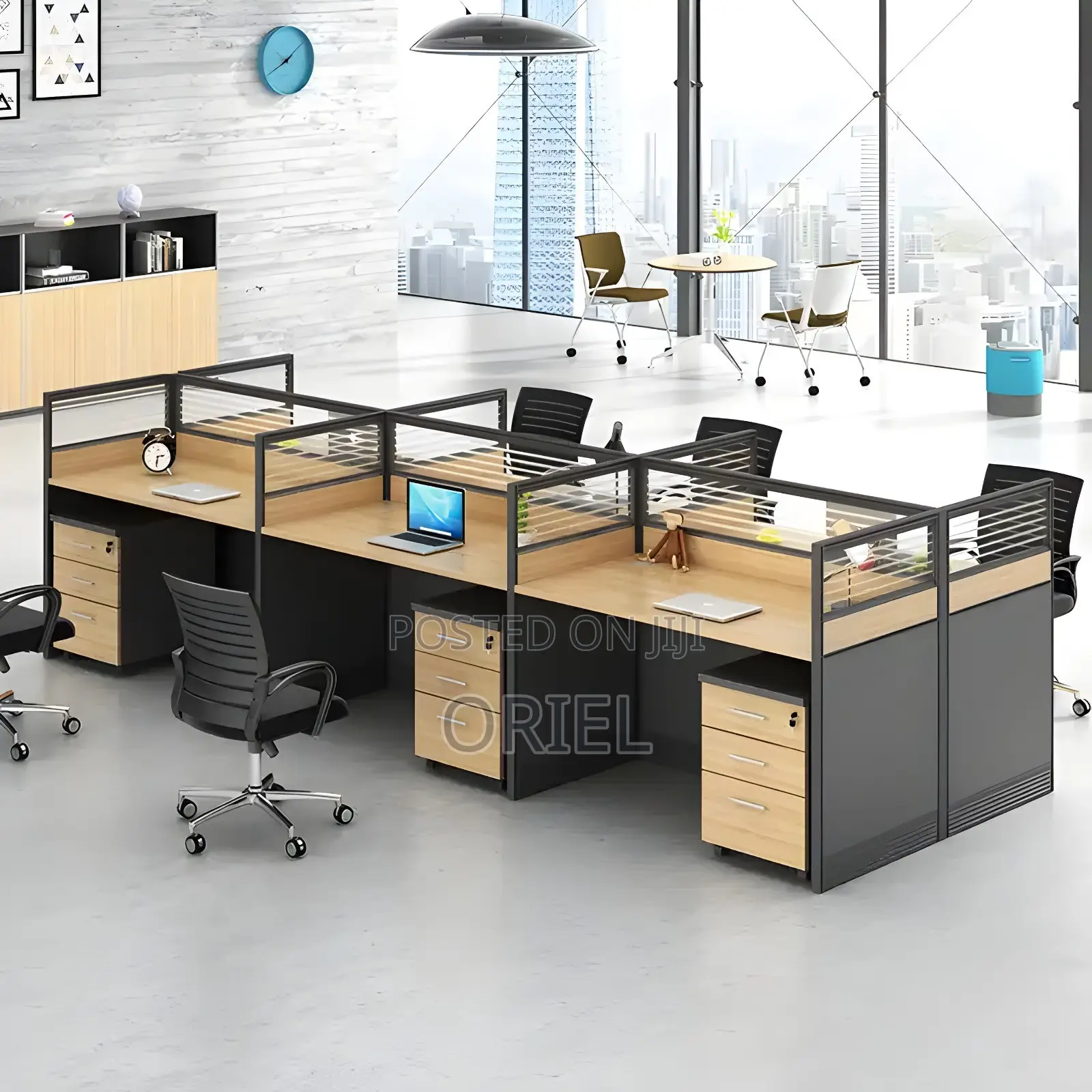 Office Workstation : Modern 6-way Office Workstation