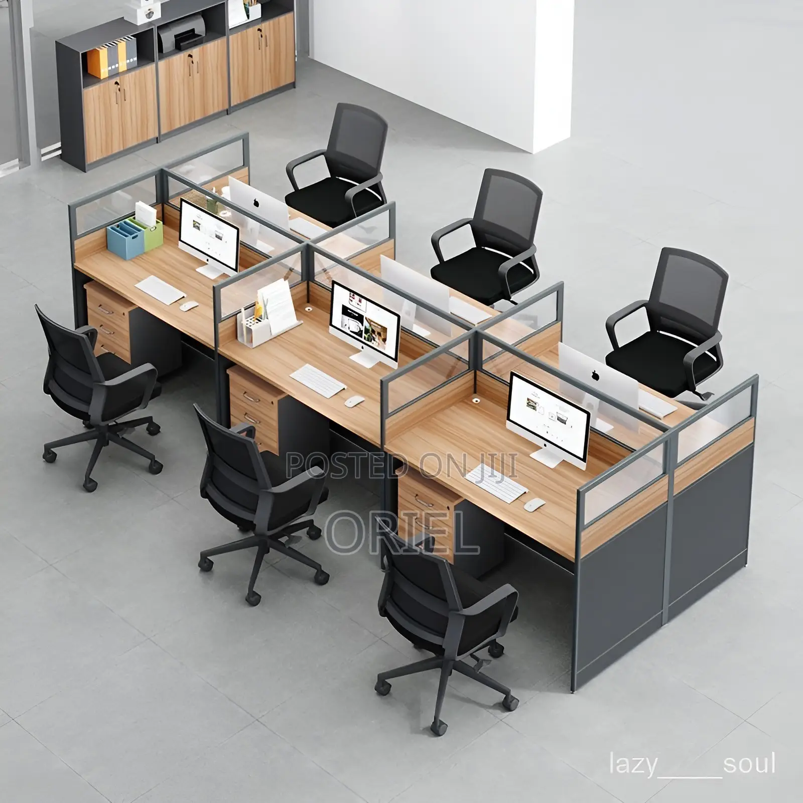 Office Workstation : Modern 6-way Office Workstation