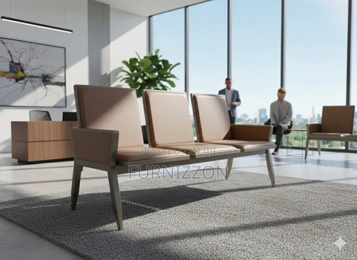 3 Seater Pu Padded Bench for Waiting Area