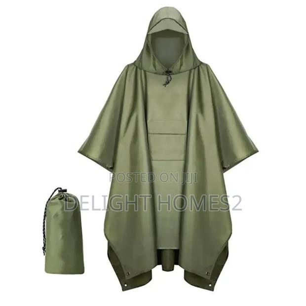 Unisex Adult Rain Poncho With Cap_ele