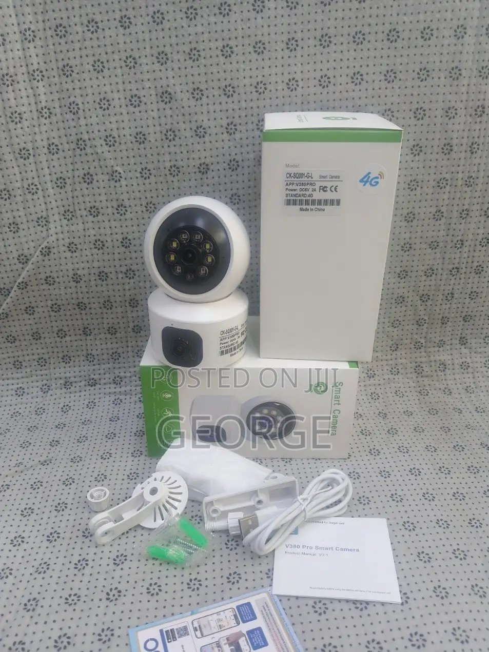 4mp V380 Baby Monitor Indoor 4g Dual Lens PTZ