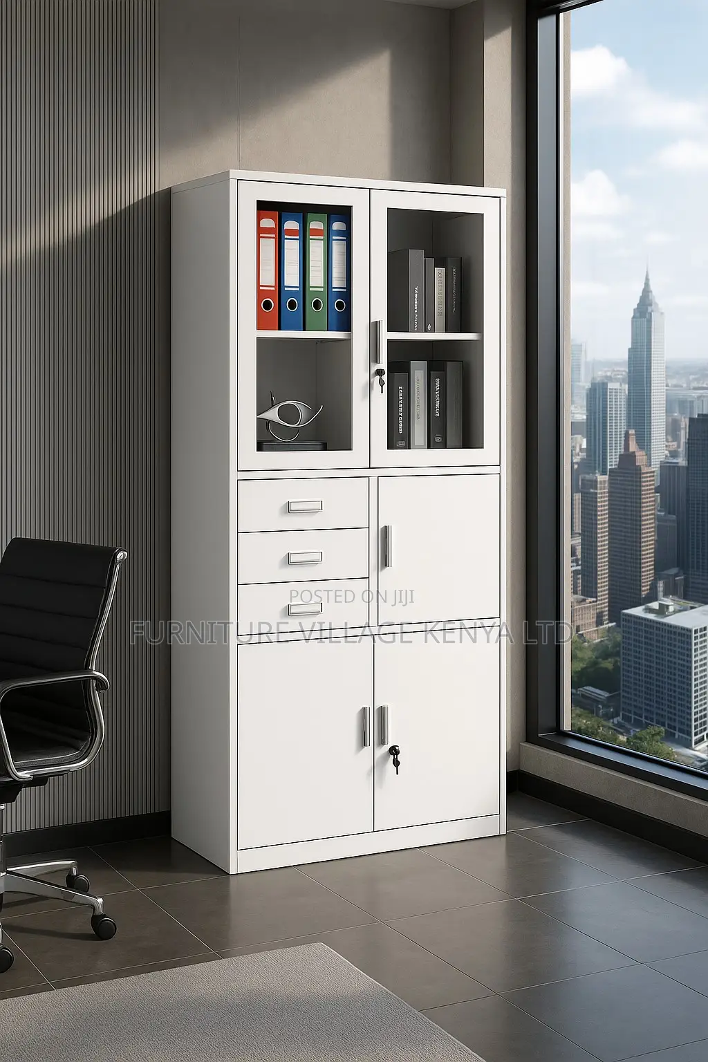 2-door Metallic Office Cabinet With Safe