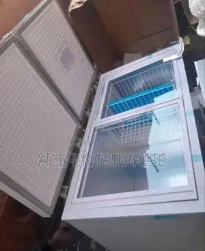 With Top Glass. - Roch Big 354l Deep Freezee. Trasparent Glass. New