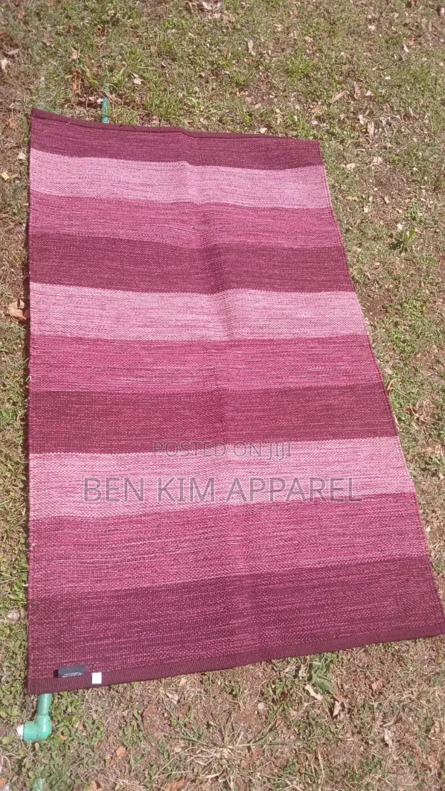 Wine Red Pure Cotton Rug 90cms by 150cms