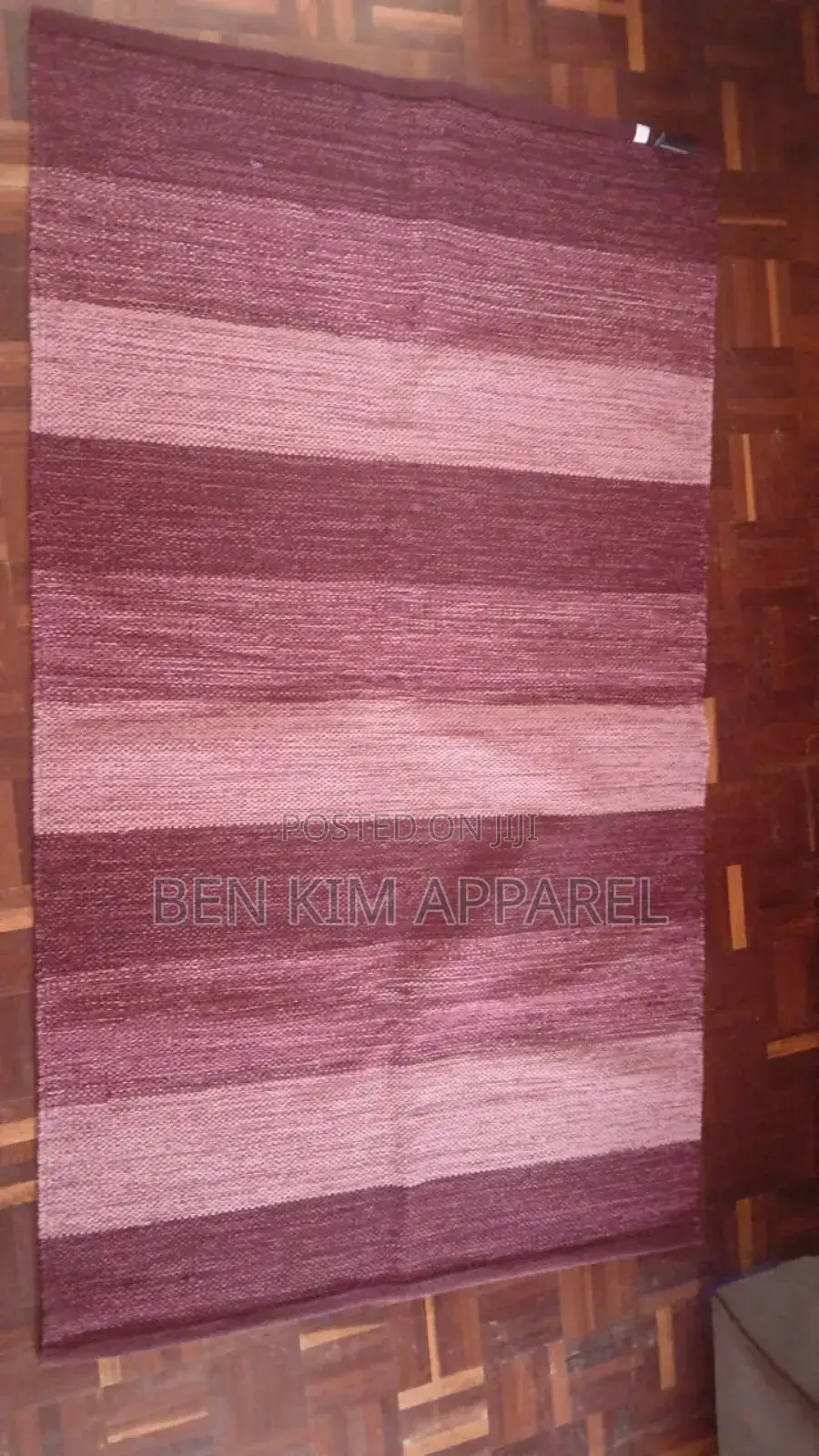 Wine Red Pure Cotton Rug 90cms by 150cms