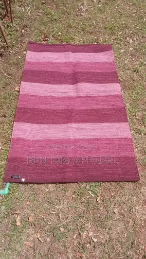 Wine Red Pure Cotton Rug 90cms by 150cms