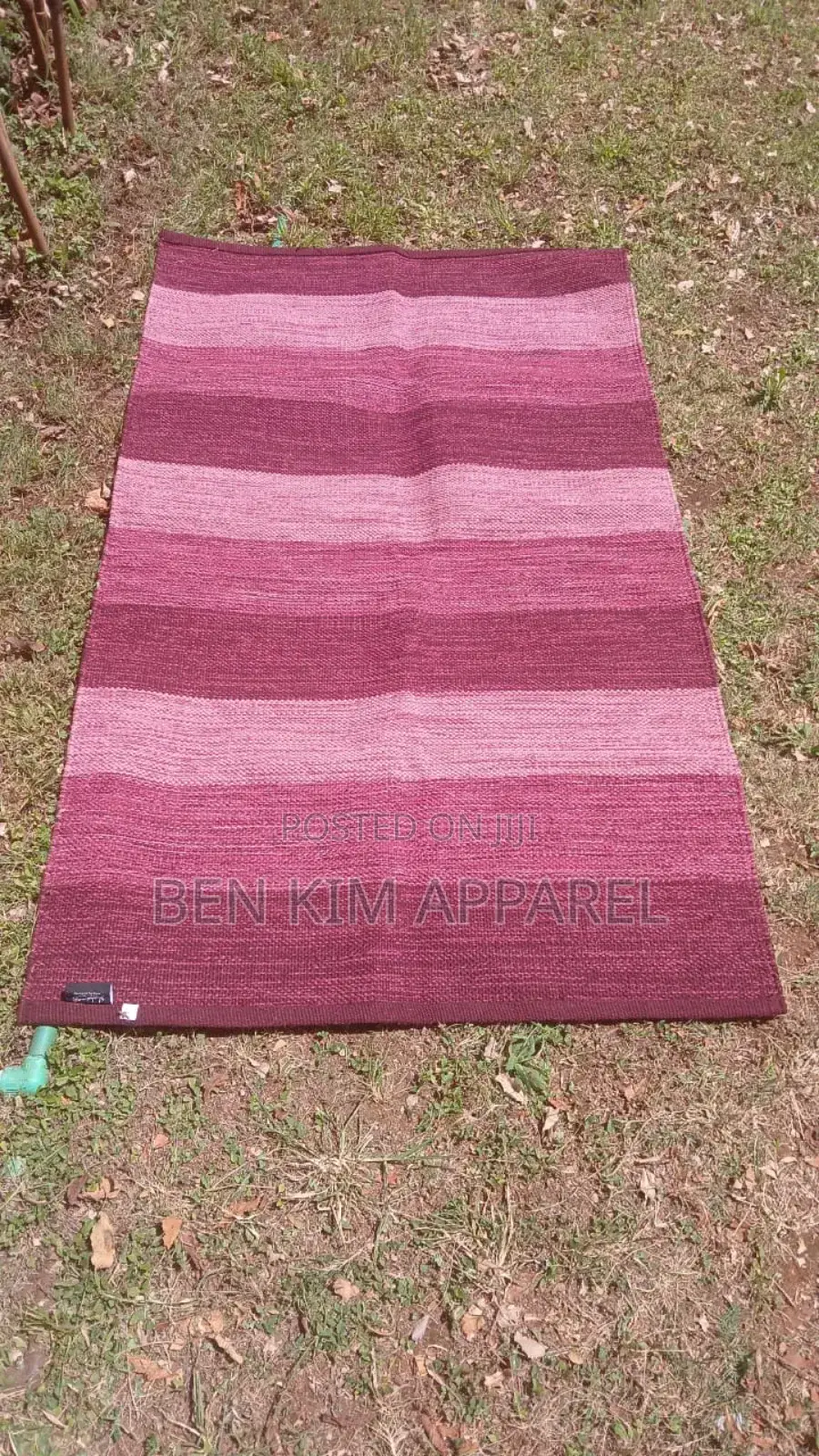 Wine Red Pure Cotton Rug 90cms by 150cms