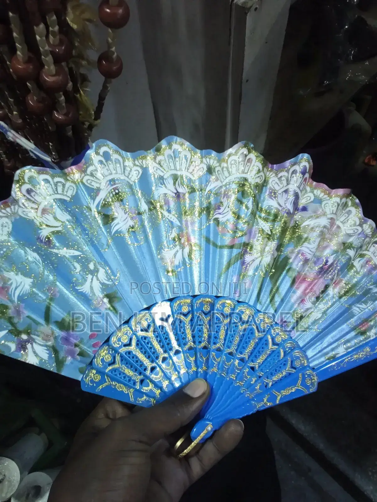 Hand Fans Fabric With Plastic Trimmings High Quality