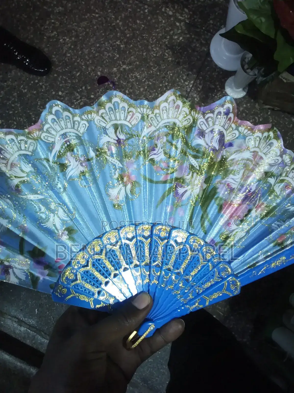 Hand Fans Fabric With Plastic Trimmings High Quality