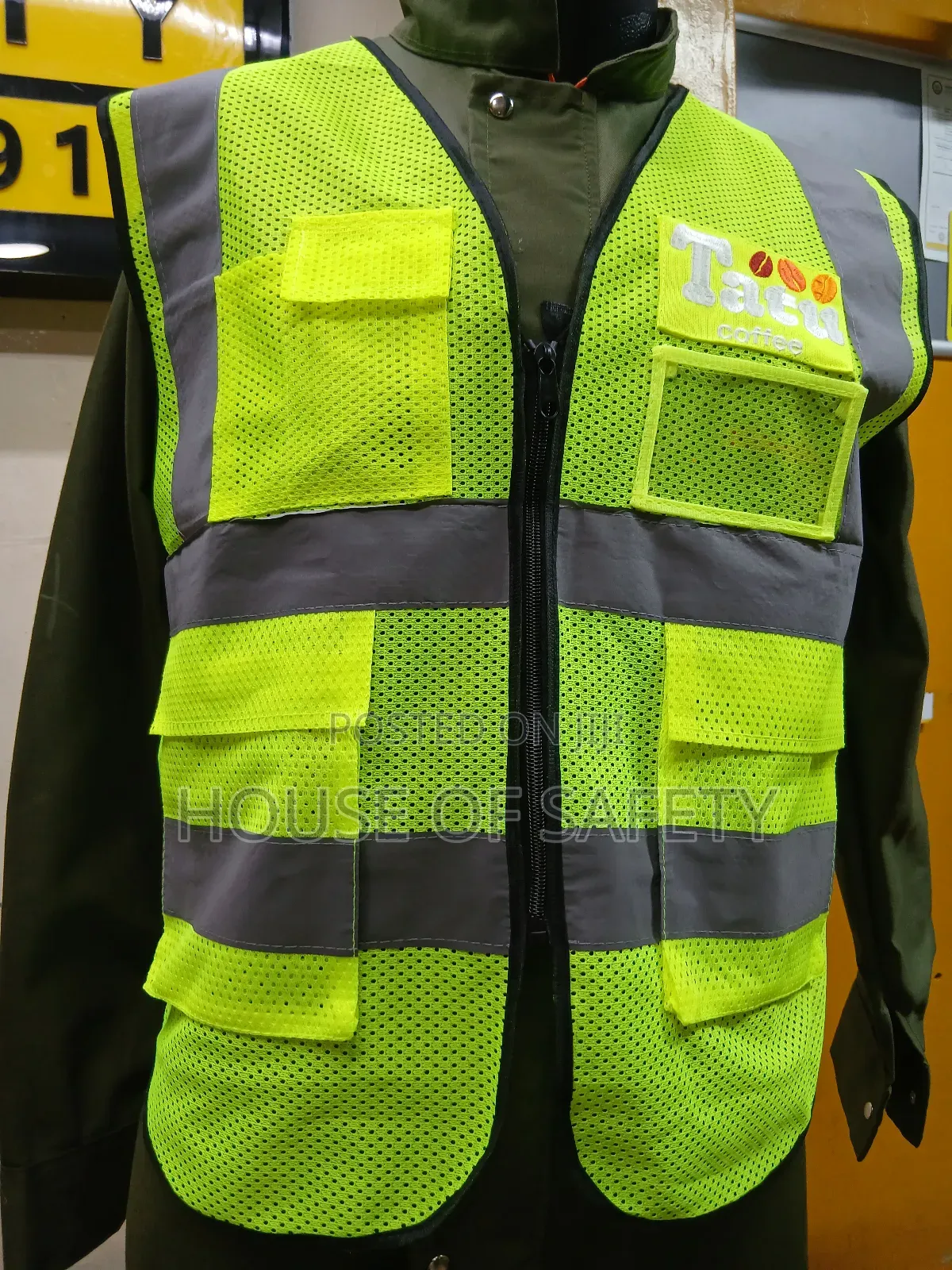 Meshed Lumi Green Pockets Vests