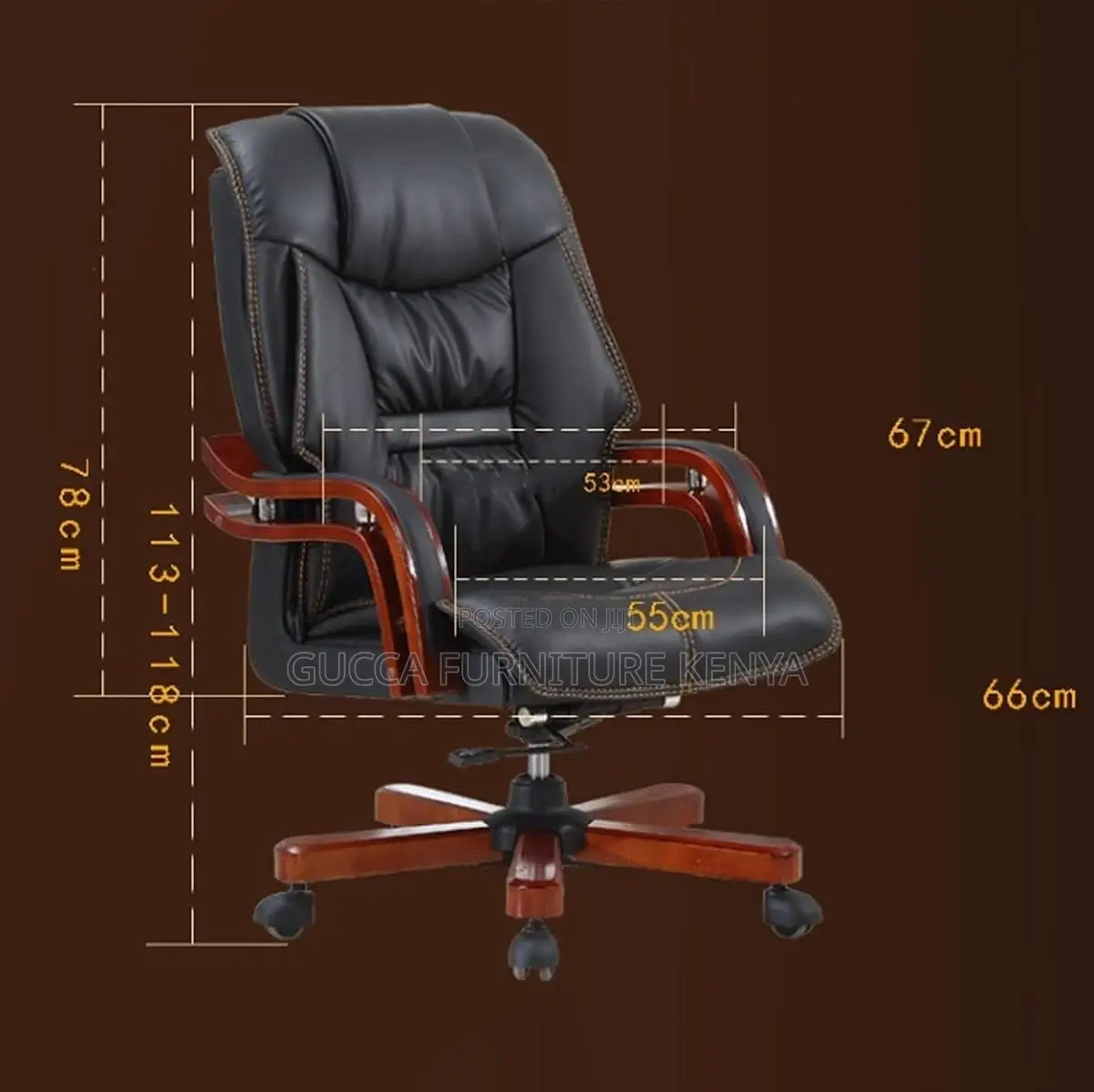 Manager's Executive Leather Upholstered Desk Chair