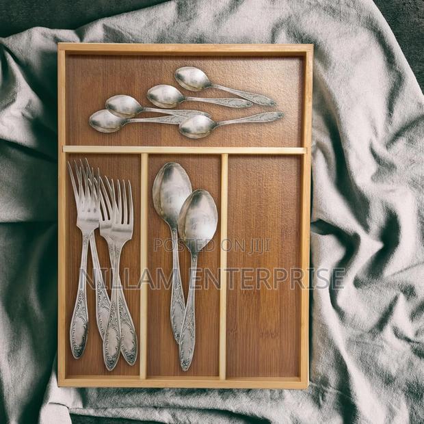 *Bamboo Cutlery Tray With 4 Slots, - thumbnail 4