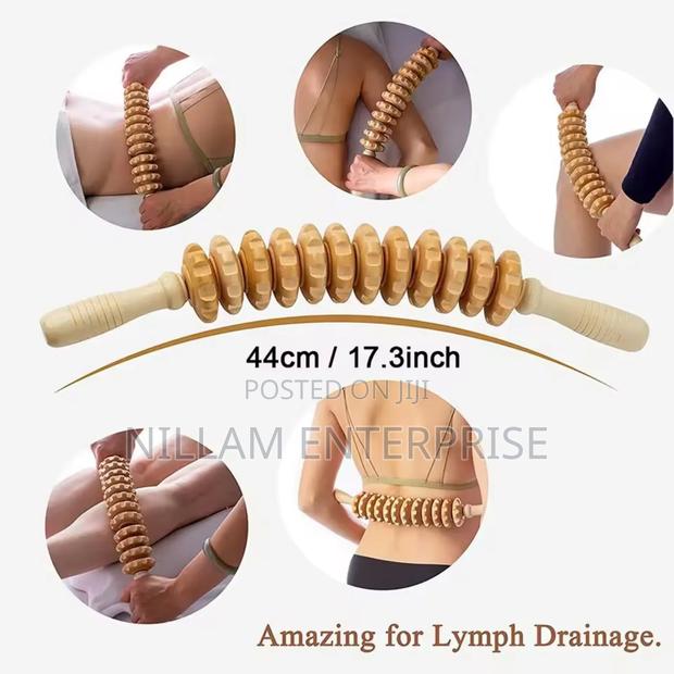 Curved Wood Massage Roller Stick - thumbnail 2