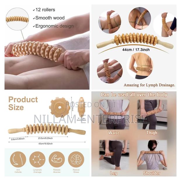 Curved Wood Massage Roller Stick