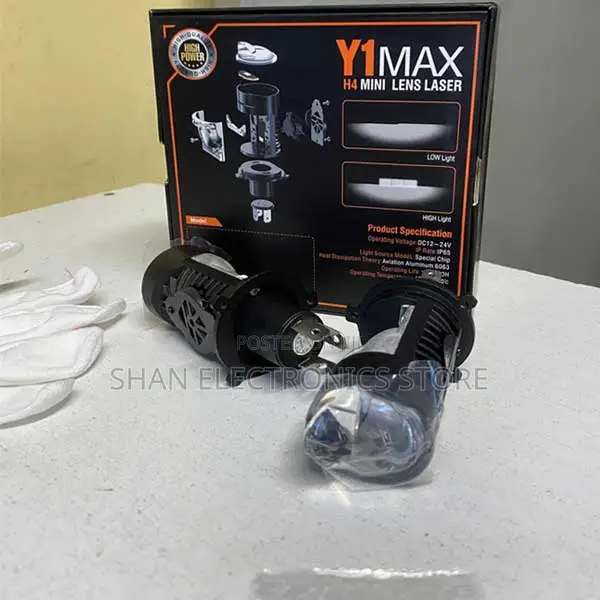 Super Bright Y1 H4 Mini Projector 2x Mini H4/9003 Bi-Led 12000lm