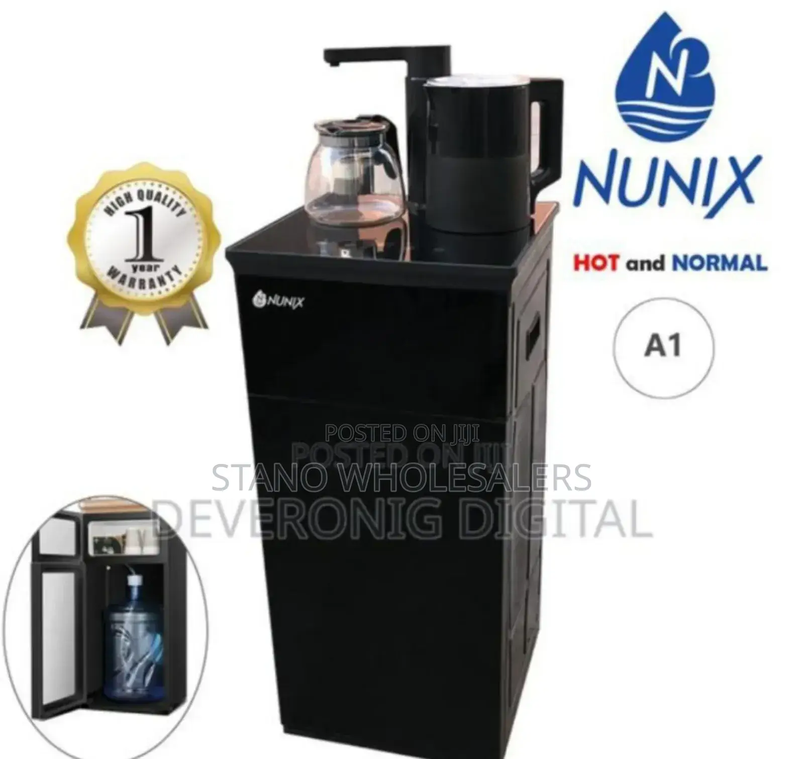 Colour Black. Nunix A1 Water Dispenser. #11 Bottom Loader