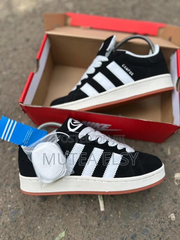 Black White Adidas Campus Sneakers - main view