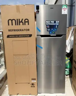 High Quality. Bigger Mika 247litres Double Door Fridge. De Frost