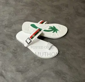 White Gucci Rubber Web Slide Sandals Size 39-46