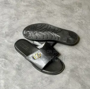 Black Calfskin Christian Dior 30 Montaigne Flat Sandals Size 39-46