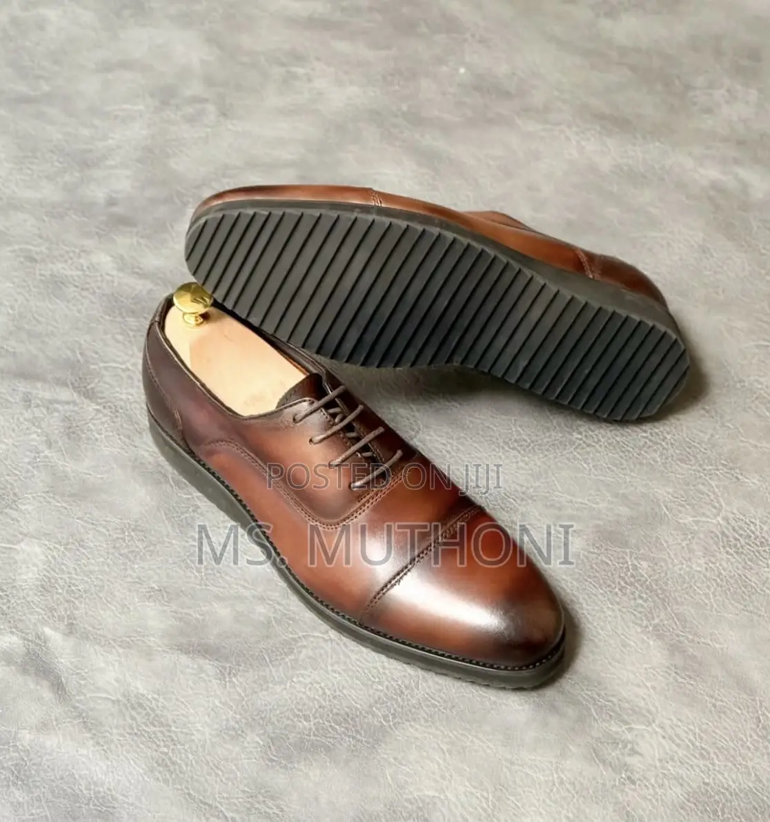 Di Bianco Men's Burgundy Leather Oxford Brogue Shoes Size 40 - 45