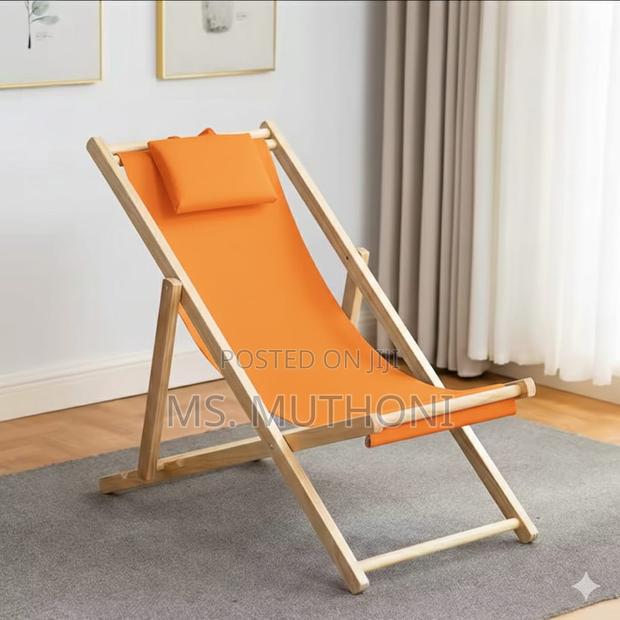 Sun Lounger Wooden Folding Garden Lounger /Balcony Cha
