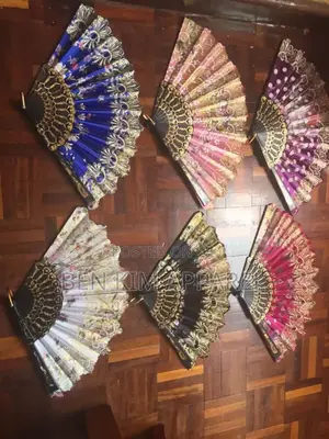 Hand Fans Fabric With Plastic Trimmings High Quality