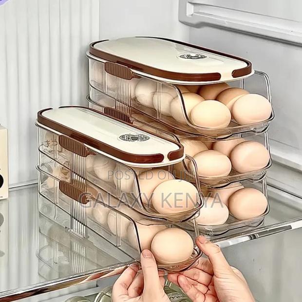 Acrylic Stackable Automatic Sliding/Rolling Egg Storage Box/Egg Tray - thumbnail 3
