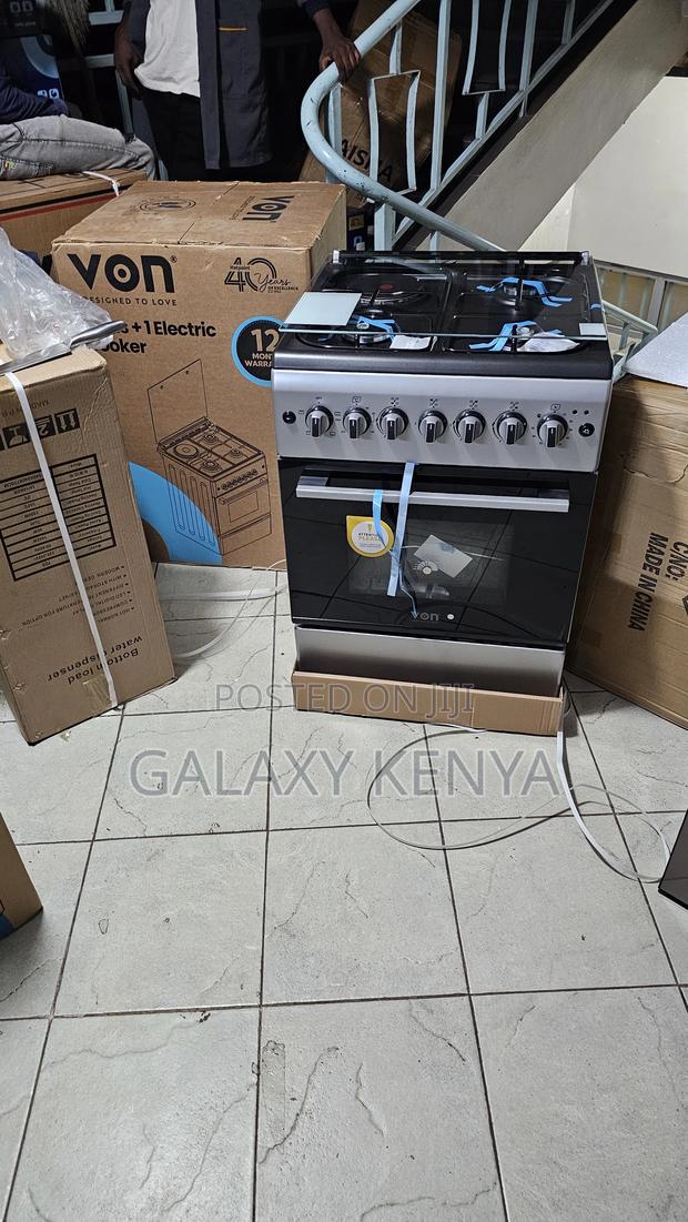 Von Cooker 3 Gas + 1 Electric - Vcf553141nfs, Silver - main view