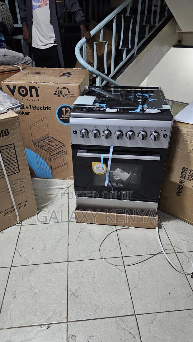 Von Cooker 3 Gas + 1 Electric - Vcf553141nfs, Silver - thumbnail 2