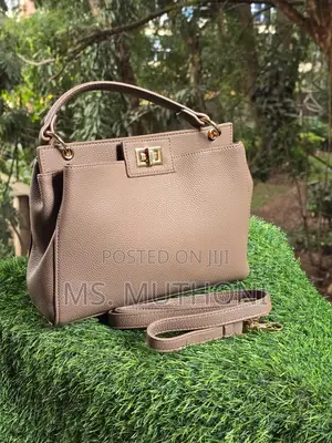 Minimalist Taupe Faux Leather Top-Handle Handbag