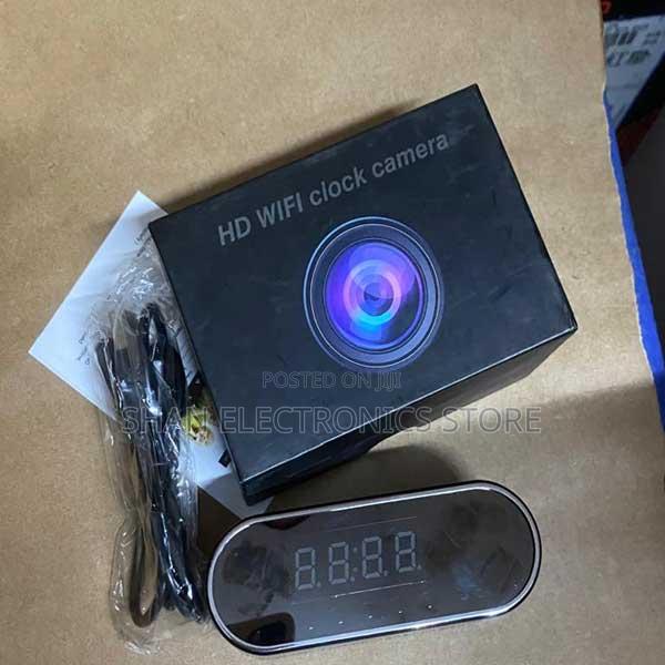 Alarm Button Adjustable Zoom Real Time Wifi Camera Table Clock - main view