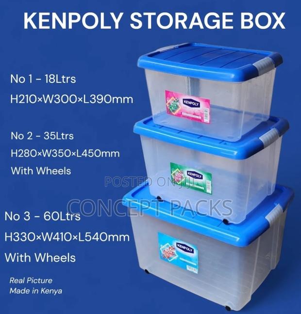 Storage Drawers 18l, 35l, 60l Set.