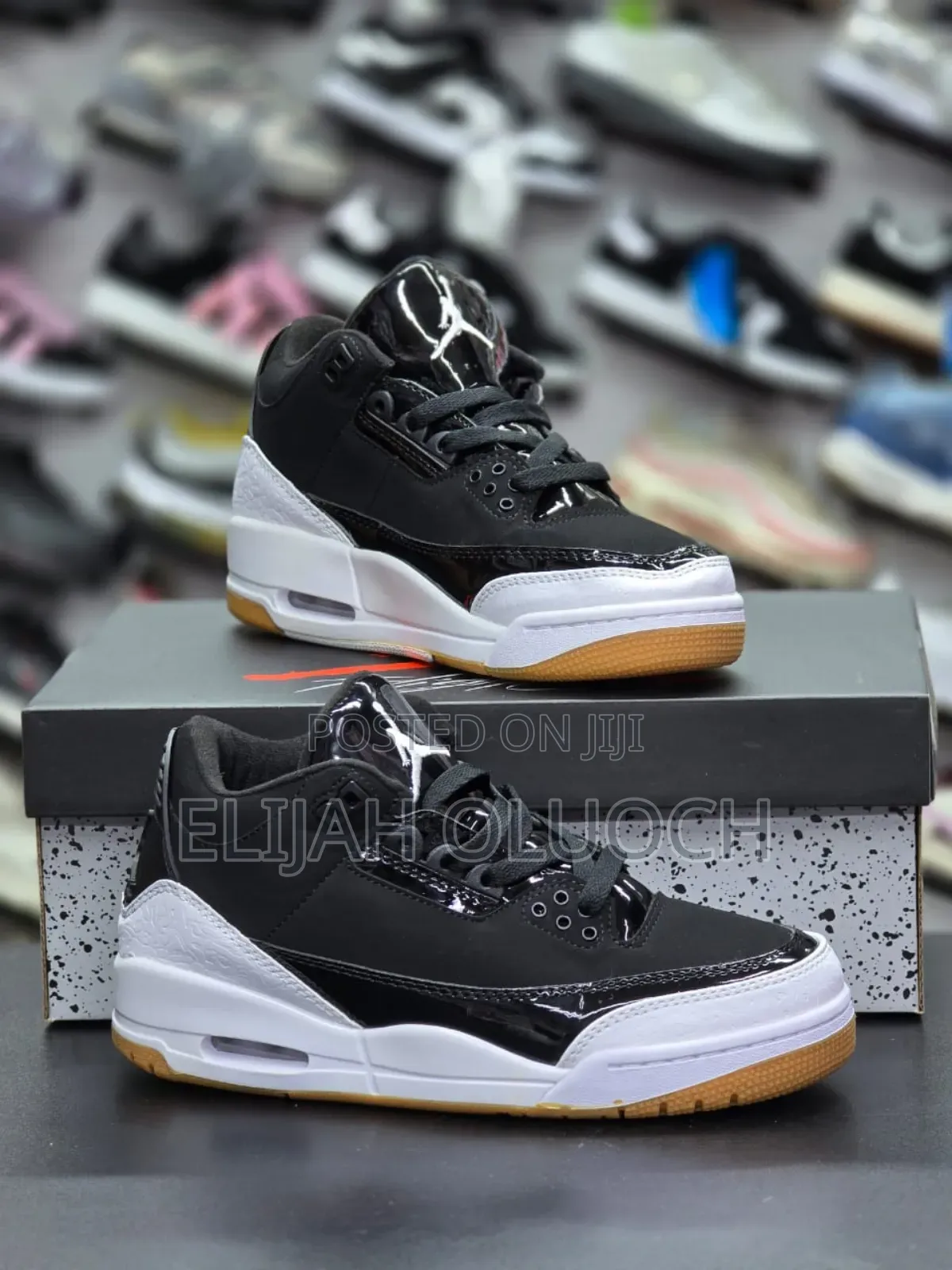 Air Jordan 3 Retro Gs 'Black White Gum' Sneakers.
