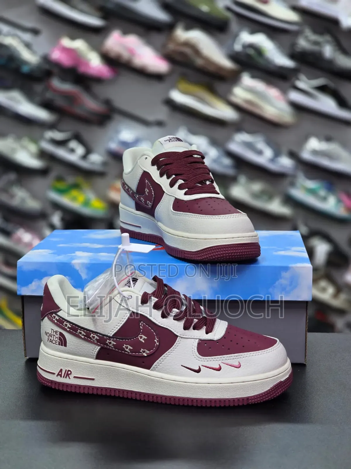 Custom Nike Air Force 1 Low Sneakers, "Maroon