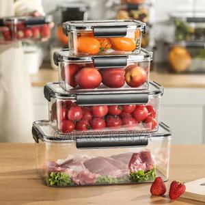 4pc Set Transparent Sealed Refrigerator Large Capacity Food Containers - thumbnail 2