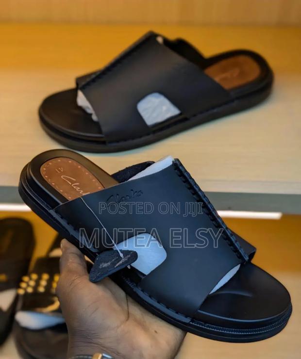Black Executive Clarks Sandals - main view